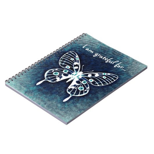 Blue Butterfly Gratitude Journal Notitieboek (Linkerzijde)