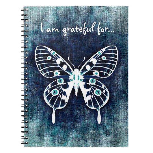Blue Butterfly Gratitude Journal Notitieboek (Voorkant)