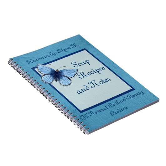 Blue Butterfly Handgemaakte zeep Notitieboek (Rechterzijde)