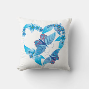 Blue Butterfly Heart Amerikaans MoJo Kussen