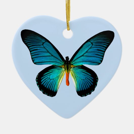 Blue Butterfly Heart Ornament (Voorkant)