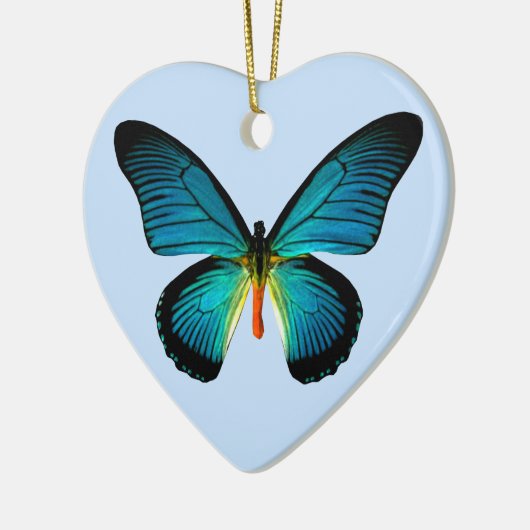Blue Butterfly Heart Ornament (Links)