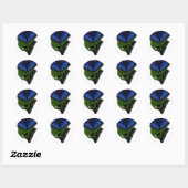 Blue Butterfly Heart Ronde Sticker (Vel)