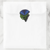 Blue Butterfly Heart Ronde Sticker (Tas)