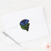 Blue Butterfly Heart Ronde Sticker (Envelop)