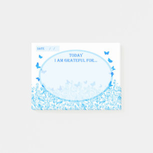 Blue Butterfly Helpful Healing Self Help Gratitude Post-it® Notes