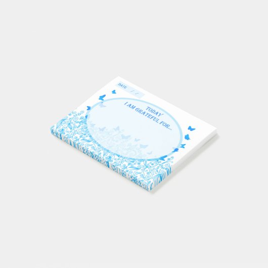 Blue Butterfly Helpful Healing Self Help Gratitude Post-it® Notes (Schuin)