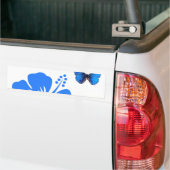 Blue Butterfly Hibiscus design Bumpersticker (Op Truck)