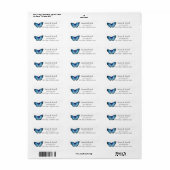 Blue Butterfly Insect Address Label (Full Sheet)