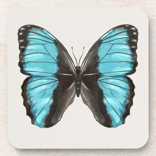Blue Butterfly Insect Art Natuur Lover Bier Onderzetter (Voorkant)