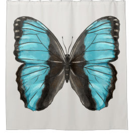 Blue Butterfly Insect Art Natuur Lover Douchegordijn