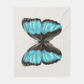 Blue Butterfly Insect Art Natuur Lover Fleece Deken (Voorkant)