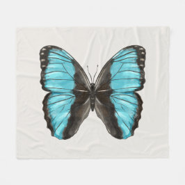 Blue Butterfly Insect Art Natuur Lover Fleece Deken