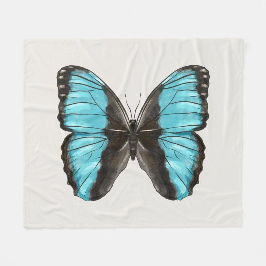 Blue Butterfly Insect Art Natuur Lover Fleece Deken (Voorkant (Horizontaal))