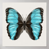Blue Butterfly Insect Art Natuur Lover Poster (Voorkant)