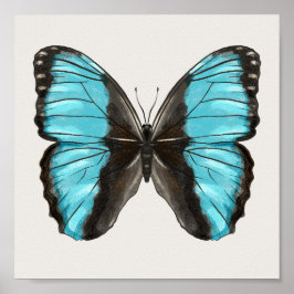Blue Butterfly Insect Art Natuur Lover Poster