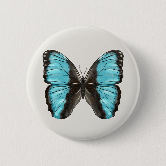 Blue Butterfly Insect Art Natuur Lover Ronde Button 5,7 Cm (Voorkant)
