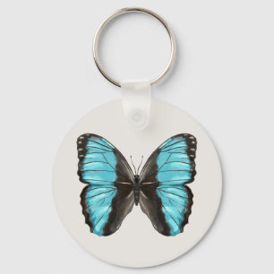 Blue Butterfly Insect Art Natuur Lover Sleutelhanger