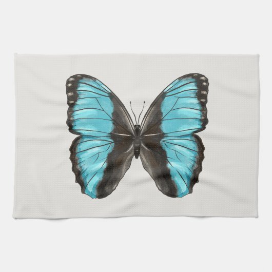 Blue Butterfly Insect Art Natuur Lover Theedoek (Horizontaal)