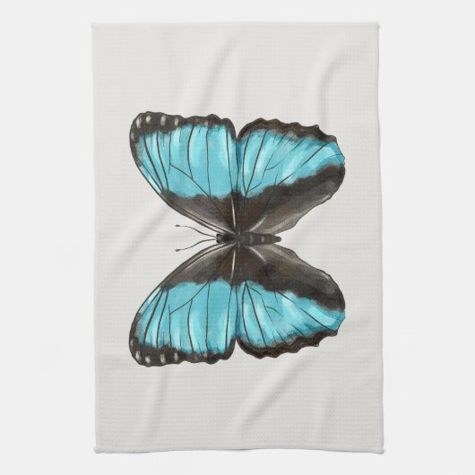 Blue Butterfly Insect Art Natuur Lover Theedoek (Verticaal)