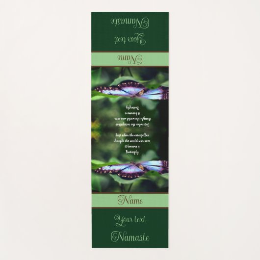 Blue Butterfly Inspirerend Quote Personalized Yogamat (Voorkant)