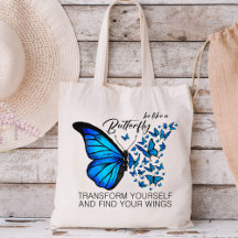 Blue Butterfly, Inspirerend Quote, wees als een Ma
