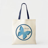 Blue Butterfly Jewel Persoonlijke Canvas tas (Voorkant)