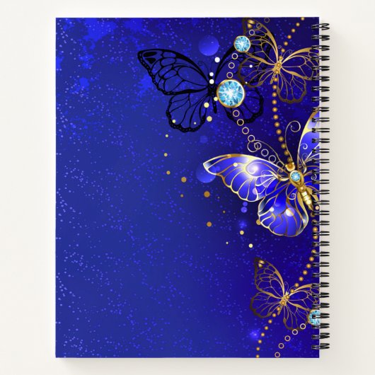 Blue Butterfly Journal-laptopcode Notitieboek (Achterkant)