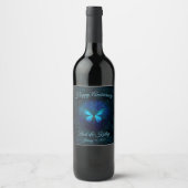 Blue Butterfly Jubileum Wijnlabel Wijn Etiket (Voorkant)
