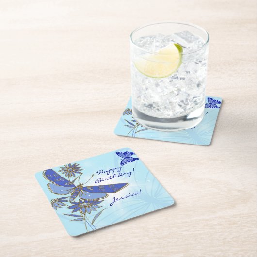 Blue Butterfly Kartonnen Onderzetters (Insitu)