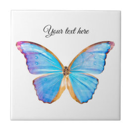 BLUE BUTTERFLY-keramisch tapijtbestand personalise Tegeltje