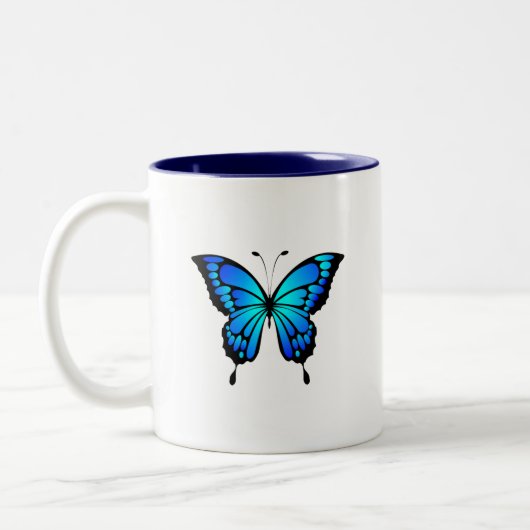 Blue Butterfly Keramische Mok (Links)
