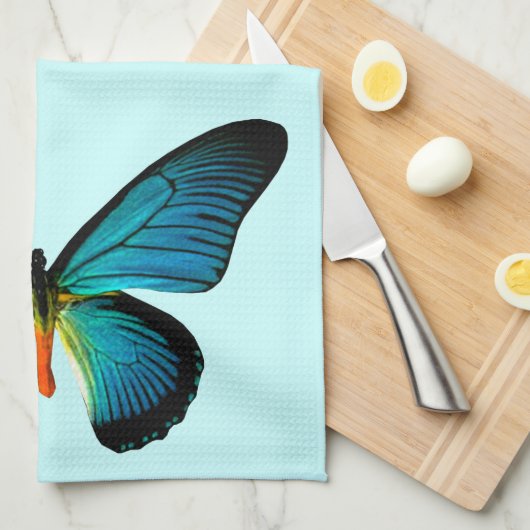 Blue Butterfly Kitchen Towel Theedoek (Quarter Fold)