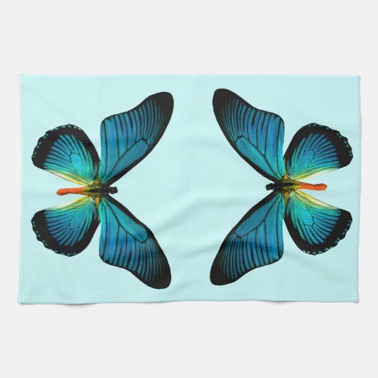 Blue Butterfly Kitchen Towel Theedoek (Horizontaal)