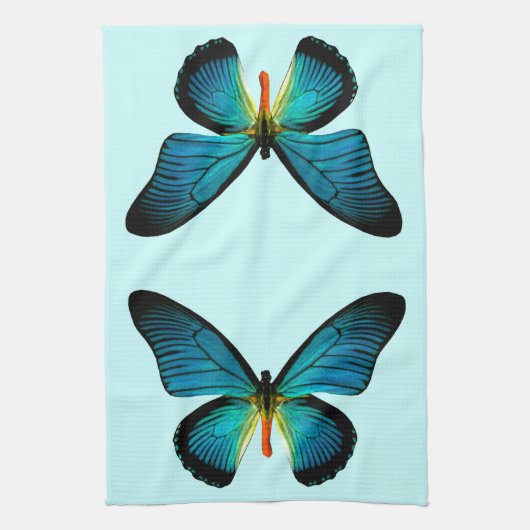 Blue Butterfly Kitchen Towel Theedoek (Verticaal)