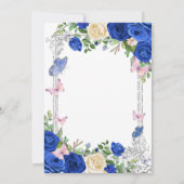 Blue Butterfly Lila Garden Party 80e verjaardag Kaart (Achterkant)