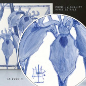 Blue Butterfly Lily Wall Decor Art Nouveau Lilies Tegeltje