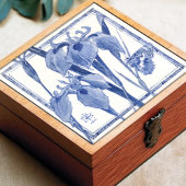 Blue Butterfly Lily Wall Decor Art Nouveau Lilies Tegeltje