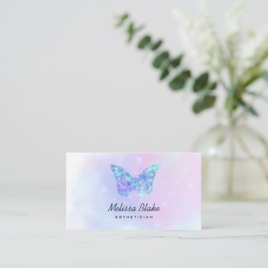 ·Blue Butterfly logo visitekaartje (Staand voorkant)