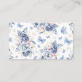 Blue Butterfly Luier Raffle Boy Baby shower Informatiekaartje (Achterkant)