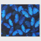 Blue Butterfly Magic Wrapping Paper Cadeaupapier (Vlak)