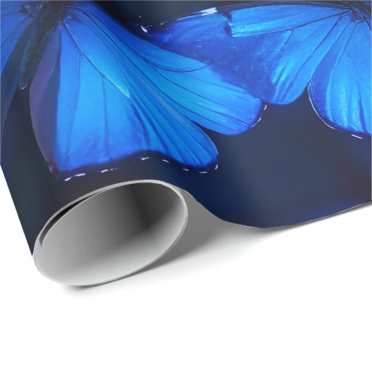 Blue Butterfly Magic Wrapping Paper Cadeaupapier (Rol Hoek)