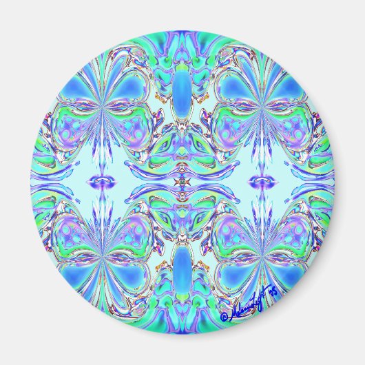 "Blue Butterfly Mandala" magneet (Voorkant)