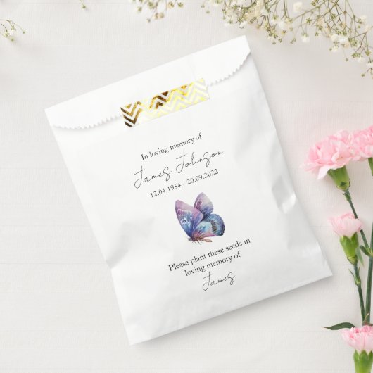 Blue Butterfly Memorial begrafeniszaad Bedankzakje (Gezegeld)