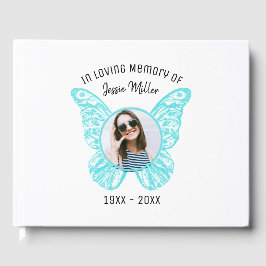 Blue Butterfly Memorial Guest Book Gastenboek