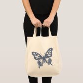 Blue Butterfly Minimal Nature Art by Papil Tote Bag (Voorkant (product))