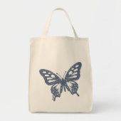 Blue Butterfly Minimal Nature Art by Papil Tote Bag (Voorkant)