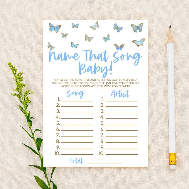 Blue Butterfly-naam die het hele Baby shower game (Creator heeft geüpload)