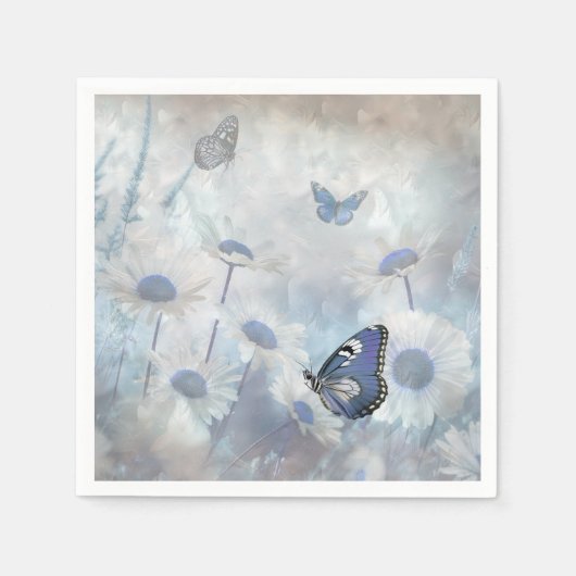 Blue Butterfly Napkin Servet (Voorkant)