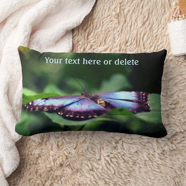 Blue Butterfly Nature Personalized Kussen (Deken)